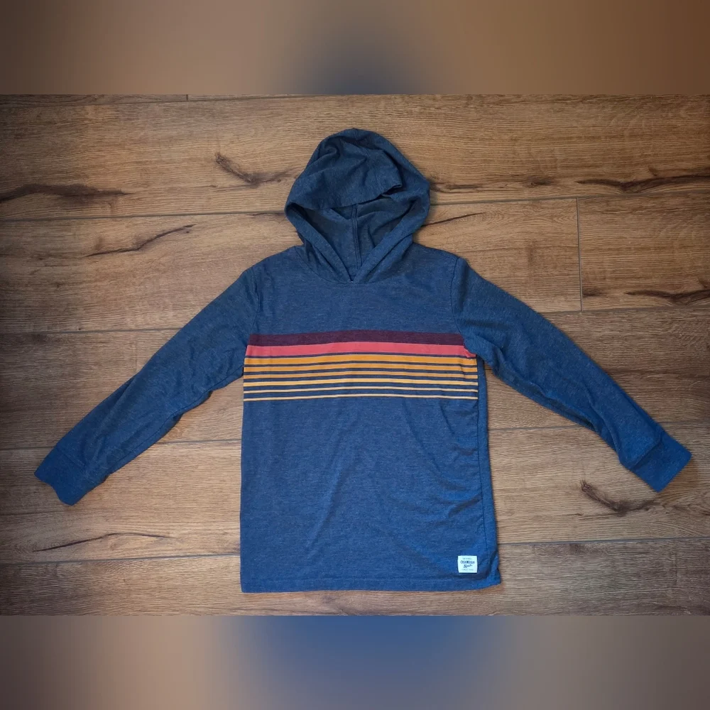 OshKosh B'gosh Blue Long Sleeve Hoodie with Stripes